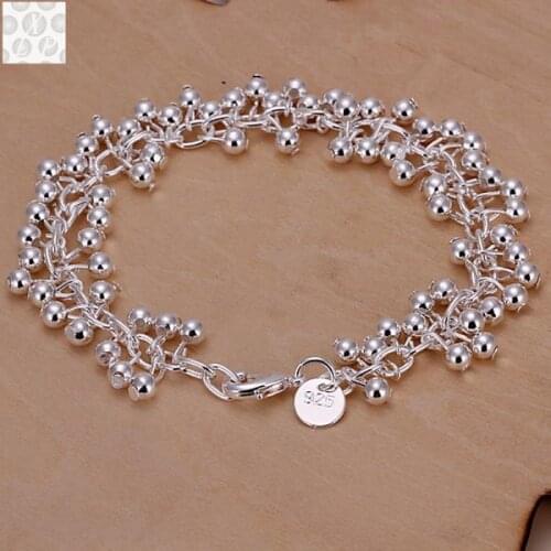 Wholesale N925 sterling Silver color bracelet 2015 Fashion Jewelry bracelets for women Grap
