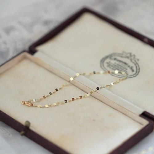 14k Gold Japanese Design Exquisite Shining Lips Kiss Word Bracelet