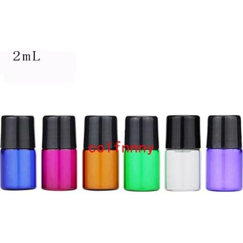 1ml 2ml Mini roll on roller bottles for essential oil roll-on refillable perfume bottle deodorant container with black lid