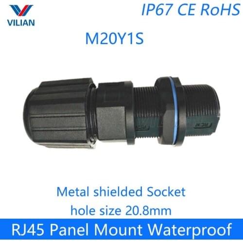 Grade A Quality RJ45 Shielded Panel Mount CAT5E Waterproof Connector AP Box Adapter Network Cable Extension Socket 1unit