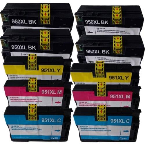 10 Compatible ink cartridge for HP 950XL-951XL Black & Color for hp 8600 8610 8615 8620 8630 8640 8100 Printer