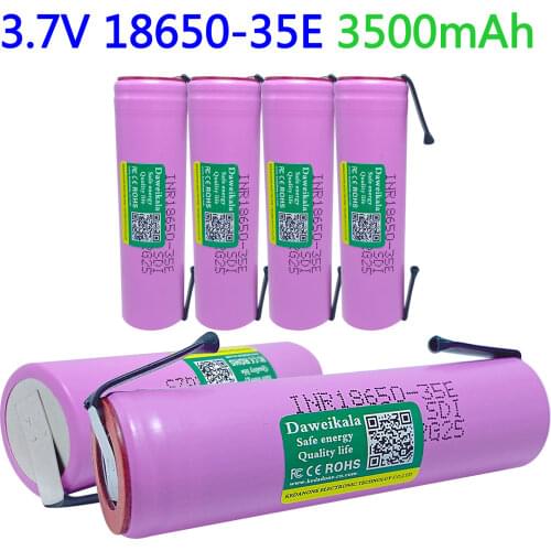 18650 battery 35E 3.7V 3500mAh 18650 Lithium Rechargeable Battery For battery pack for 35E 18650 battery+DIY Nickel
