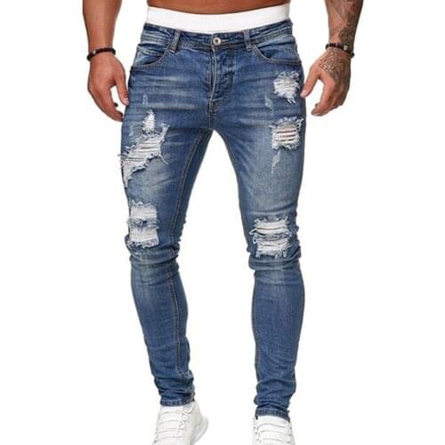 2021 Fashion Man Jeans Trendy All-match Pencil Pants Casual Streetwear Cowboy Pants Jeans For Men Pantalones Hombre New
