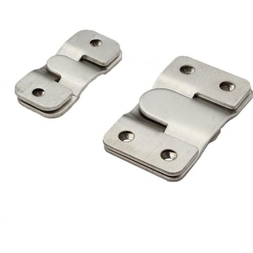 4pcs Stainless steel wall Hook picture frame keyhole hanger Z Clip Sofa bed Interlocking Flush Mount Bracket furniture connector