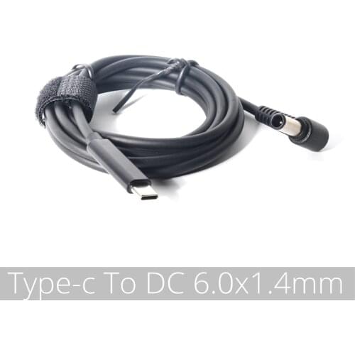 6.0x1.4mm) USB Type C PD Laptop Charging Cable Cord Dc Power Adapter Converter DC 6.0*1.4mm Male 90 Degrees Right Angled