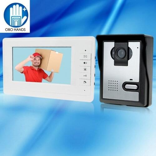 7 inch TFT- LCD Video Intercom Doorbell System 1 Monitor Screen Door Phone+1 LED Night Vision Outdoor Camera Metal Interphone