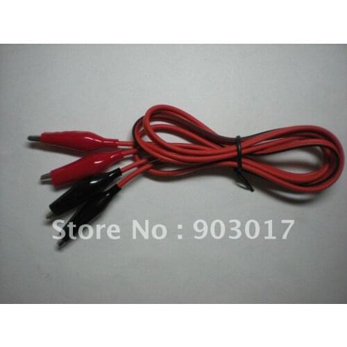 Alligator Test Clip Lead 100cm Long Red & Black 100 set per Lot hot sale