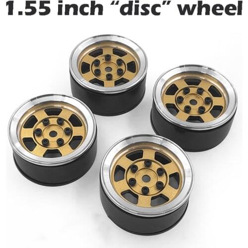 Remote Control Car 1.55 Inch DISE 1/10 Climbing Car Universal Part Aluminum Wheel (Gold)