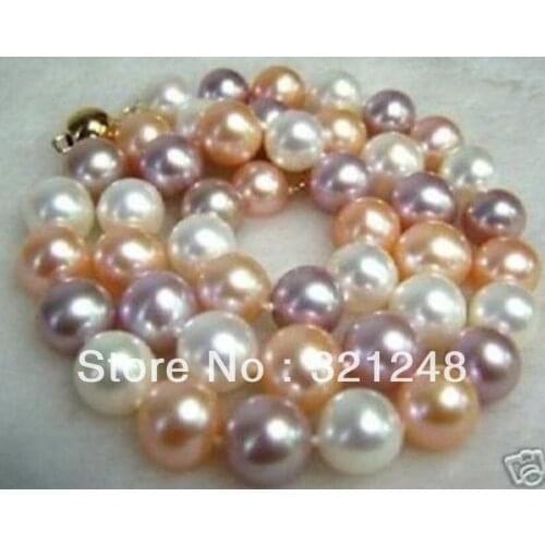 Free shipping new diy 8mm multicolor shell simulated-pearl round beads necklace for women hot sale jewelry making 18inch GE4609
