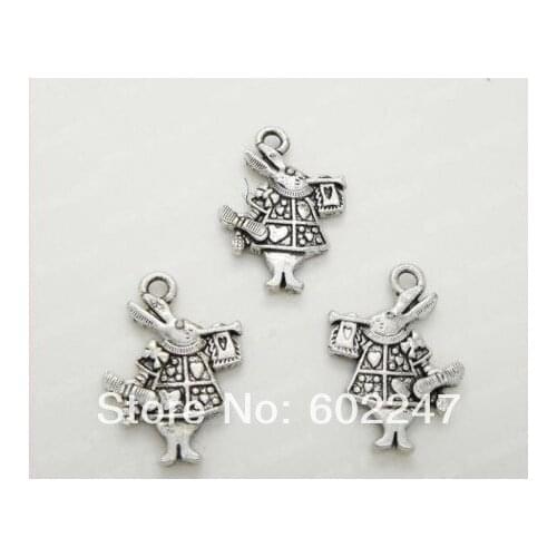 Free Shipping Tibetan Silver 3 D Rabbit Charms Pendants Wholesales DIY Tibetan Silver Charms
