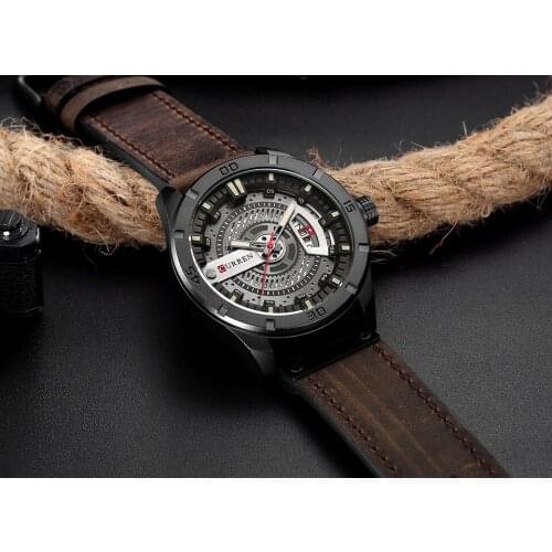 CURREN Luxury Brand Men Military Sports Watches Men Quartz Date Clock Men Casual Leather Wrist Watch Relogio Masculino 8301