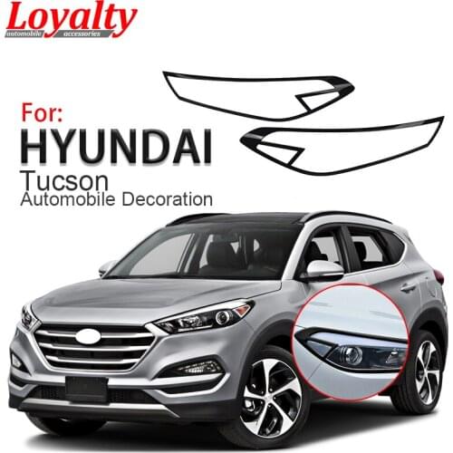 Loyalty for Hyundai Tucson 2015 2016 2017 Front Headlight Lamp Trim Cover ABS Gloss Black Car Accessories