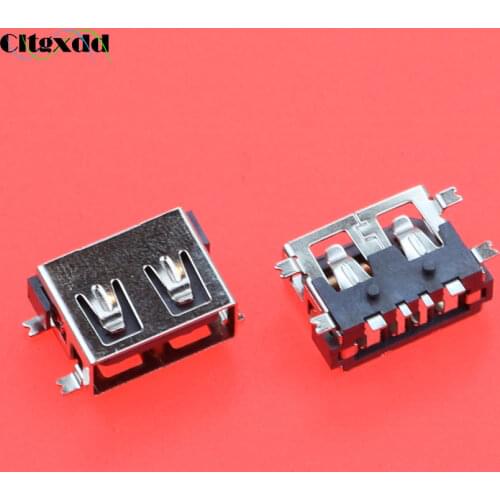 Cltgxdd 1PCS USB Port 2.0 Type A Female 4 Pin SMT 4 Feet 180 Degree Crimping Charge Plug Socket Jack Connector Wire Adapeter