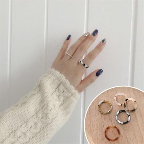 CYGJFC Woman Acetate Ring Leopard Korean Style Ladies Fashion Jewelry Women Gift Trendy Simpe Ring Finger Acrylic Ring