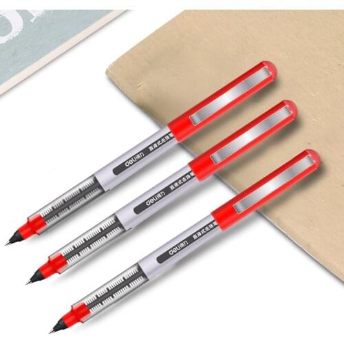 Deli 3pcs lot Direct liquid ballpoint Tungsten carbide beads pen Student black pen 0.5mm gel pen S656