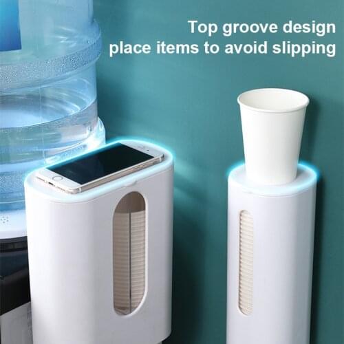 Cup Dispenser Disposable Paper Cup Rack Holder Pull-Type Wall Mounted for Home Office @LS