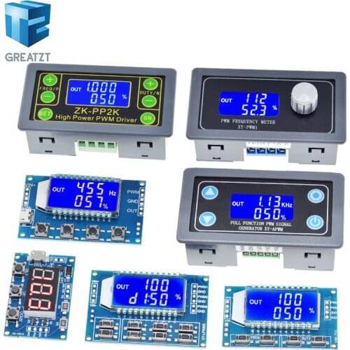 Signal Generator PWM Pulse Frequency Duty Cycle Adjustable Module LCD Display 1Hz-150Khz 3.3V-30V PWM Board Module Hand knob
