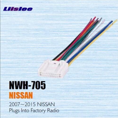 Liislee Car CD DVD Player Power Wire Cable Plug For Nissan 2007-2015 Plugs Into Factory Radio / DIN ISO Female