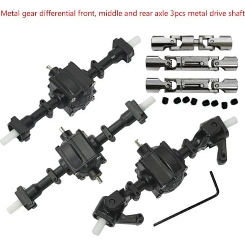 Metal Gear Differential Front/middle/rear Axle 3pcs Metal Drive Shaft For FY004 B-36 MN-77 WPL Parts