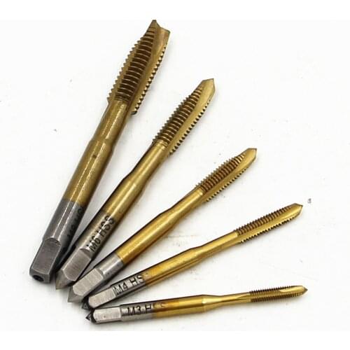5PCS/Set HSS 6542 M2 Hand Tap M3 M4M5 M6 M8 Spiral Point Tap Straight Flute Metric Hand Machine Right Hand Thread Drills