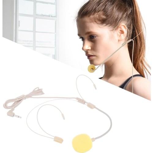 2PCS Head Wearing Mini Microphone Steel Wire Heart Shape Point 3.5mm Universal Interface Microphone For Stage Meeting Teac