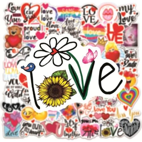 50 PCS LOVE Cartoon Stickers for Car Styling Bike Motorcycle Phone Laptop Travel Luggage Cool Funny Sticker JDM Decal