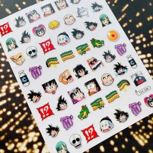 Newest TSC-238 WUKONGdesign colorful designs 3d nail art sticker nail decal accessories