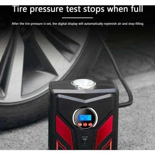 Portable 12V Air Pump Tyre Tire Inflator with LED Light Car Motorcycle LED Light Repair Tools for Car Auto Motorcycle