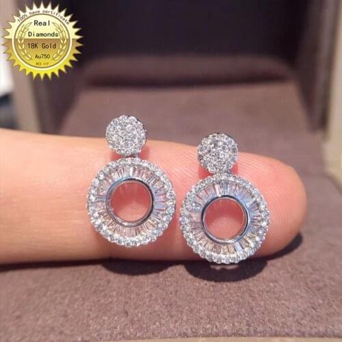 18k white gold Natural diamond all use 0.52ct earring Jewellery