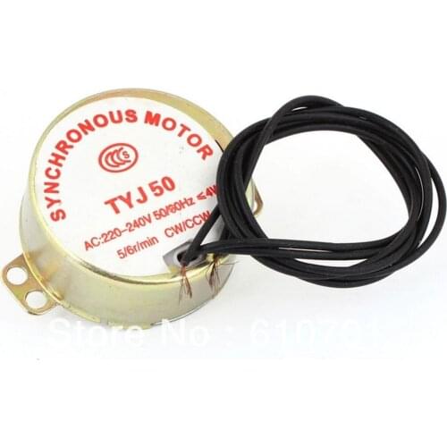 Metal Shell Fan Synchronous Motor 5/6RPM AC 220V-240V 4 Watts CW/CCW TYJ50