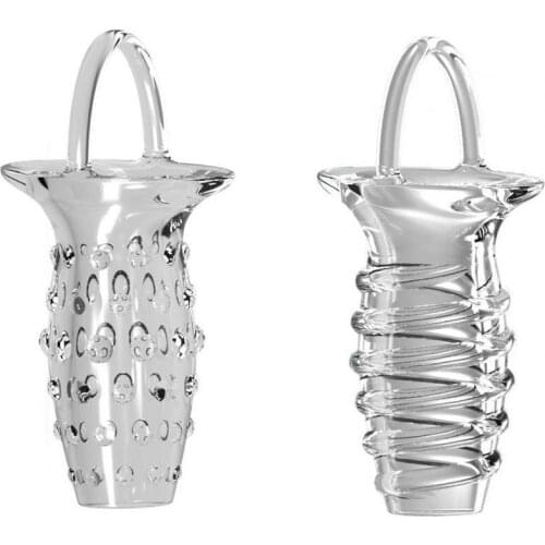 OLO Sex Condom Crystal Spike Braces TPE Male Stimulate Tools Colorless Condom Crystal Vibrator Cock Ring Sex Toys