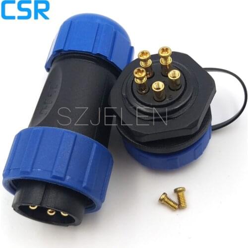 SP2110, No need to weld 5 pin Waterproof Connector, LED cable connector plug socket 5 pin, IP68, 5 pin Male and female