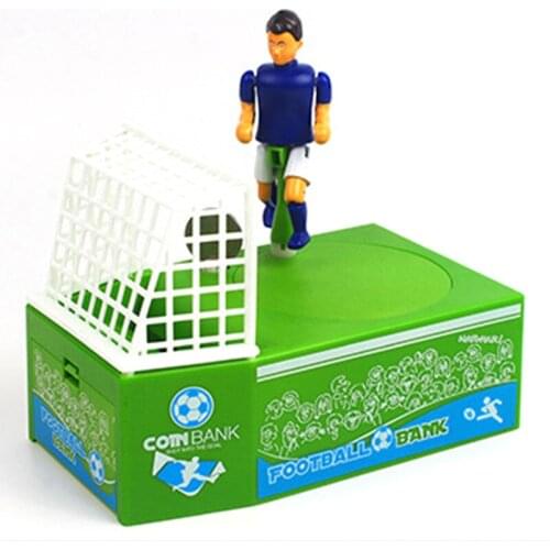 Sports Soccer Shooting Coin Piggy Bank Football Toy Decorative Saving Money Bank Figurine for Kids Adults Friend Birthday Gift