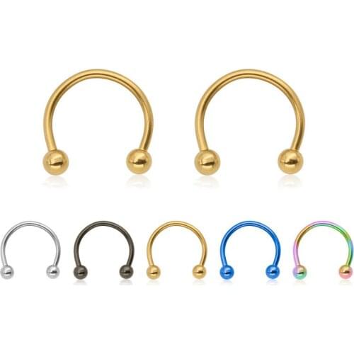 Todorova 1pcs U Shaped Fake Nose Ring Hoop Septum Rings Women Men Stainless Steel Nose Lip Piercing Fake Piercing Oreja Jewelry