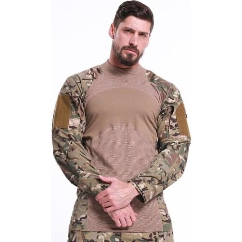 Outdoor Tactical T-shirt Men Camouflage T-shirt Military Hunting Soldier Combat Clothes Camping Tactical Military Army Shirts