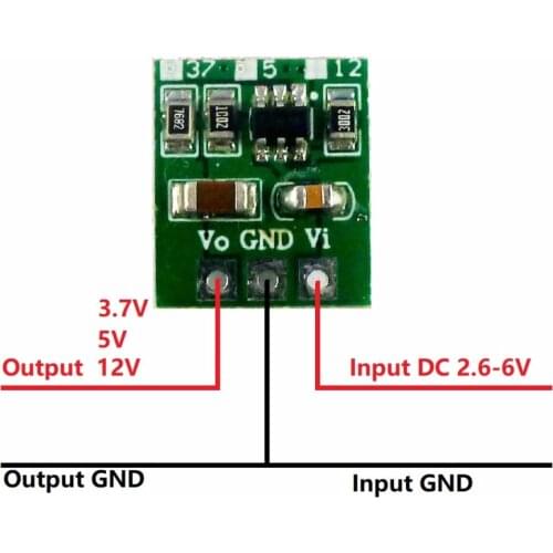 6W Ultra-small & Ultra-thin DC-DC Step-up Converter 2.6-6V to 3.7V 5V 12V Boost Voltage Regulator Module