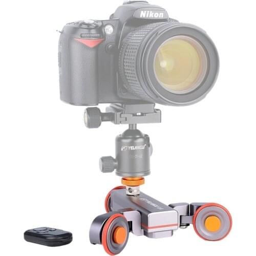 YELANGU L4X Camera 3-wheel Dolly II Electric Track Slider 3-Wheel Video Pulley Rolling Dolly Car with Remote Control, Load: 3kg