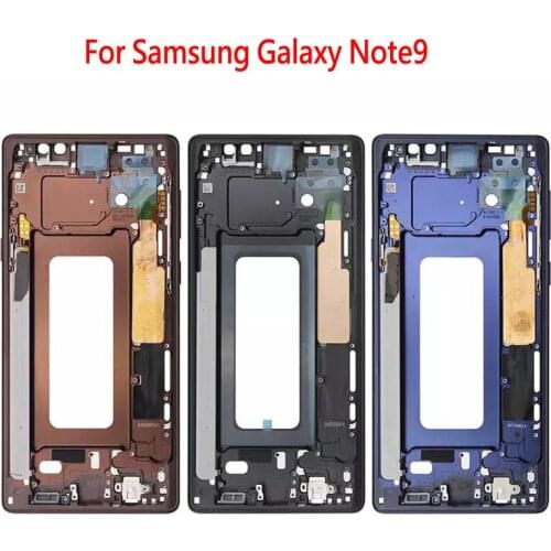 10 Pcs New For Samsung galaxy Note 9 N960 Middle Frame Midplate Bezel Chassis Housing with Power Volume Side Button Replacement