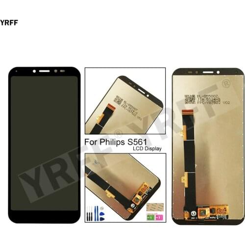 LCD Screens Philips S561 LCD Display Touch Screen Digitizer Assembly 5.45'' Panel Sensor Phone Repair Sets 100% Tested