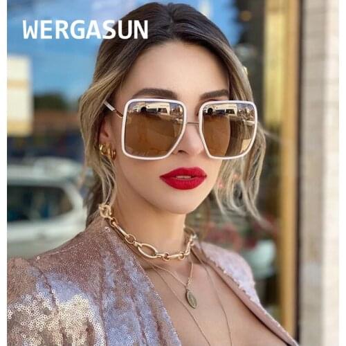 WERGASUN 2020 New Fashion Square Sunglasses Women Brand Designer Vintage Sun Glasses Female Shades UV400
