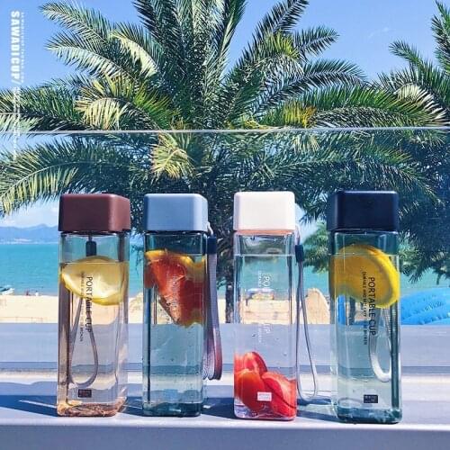 450ML Cute Plastic Water Bottle Portable Clear Book Portable Paper Pad Water Bottle Drinks Kettle Travel Hiking Drinks Bottle