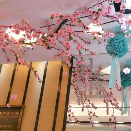 65cm 5pcs Artificial Cherry Blossom Spring Plum Peach Flower Branch Silk Flower Bouquet Home party Wedding Decoration