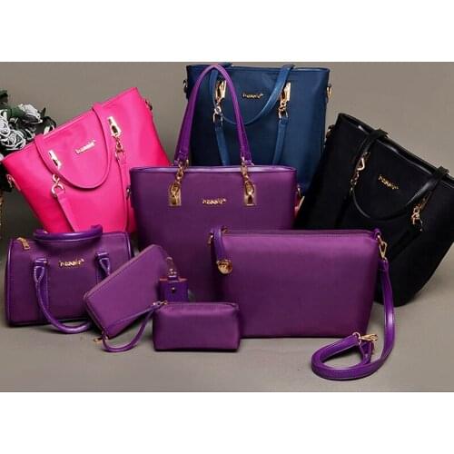 6PCS/SET Oxford Cloth Women Handbags Shoulder Crossbody Bag Purse Wallet Women Envelope Messenger Bags Female Composite Bags