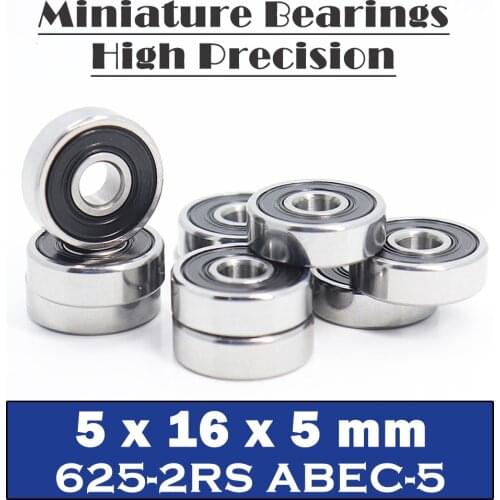 625RS Bearing ABEC-5 ( 10 PCS ) 5*16*5 mm Miniature Sealed 625-2RS Ball Bearings 625 2RS For VORON Mobius 2/3 3D Printer