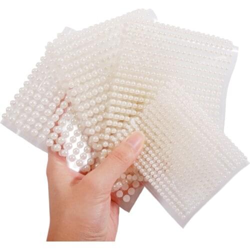 White Pearl 3D Nail Rhinestones Eyes Face Temporary Gems Dots Beauty DIY Body Art Accessories Festival Decorations 1Sheet