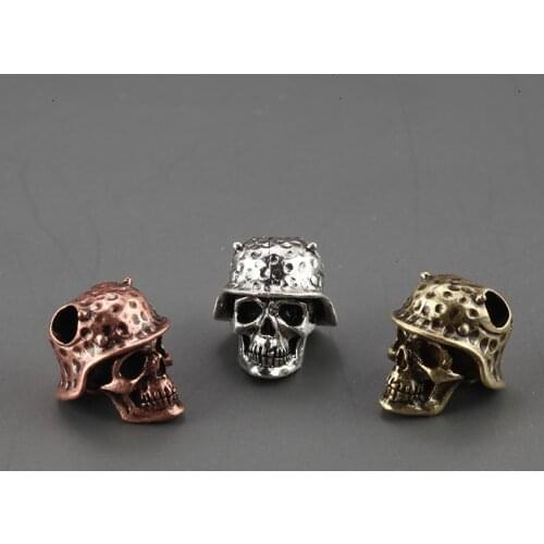 Paracord Beads for Jewelry Making Supplies Gold Gothic Skull Soldier Spacer Beads Diy BraceletAccessories Wholesale Lots Bulk