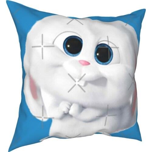 Snowball Rabbit Pet - Secret Life Pillow Case Cover Pillowcases 50X50 Velvet Nordic Style Home Decor