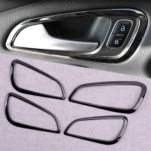 CITALL 1 Set Car Interior Door Handle Frame Cover Trim Fit For Ford Focus ST RS 2015 2016 2017 2018 Black Stainless Steel