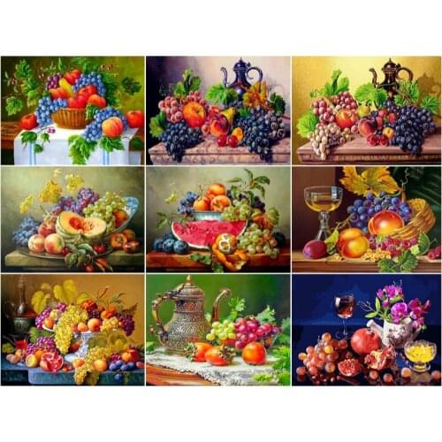 CraftArtGo 5D DIY Diamond Embroidery Fruits Full Square Round Rhinestone Mosaic Painting Cross Stitch Flowers Diamond Kit
