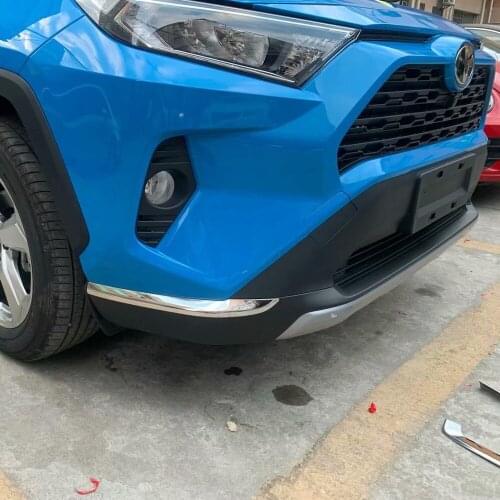 For Toyota RAV4 2019 2020 ABS Chrome Front Bumper Corner Cover Trim Decoration Molding Strip Car Styling Accessories